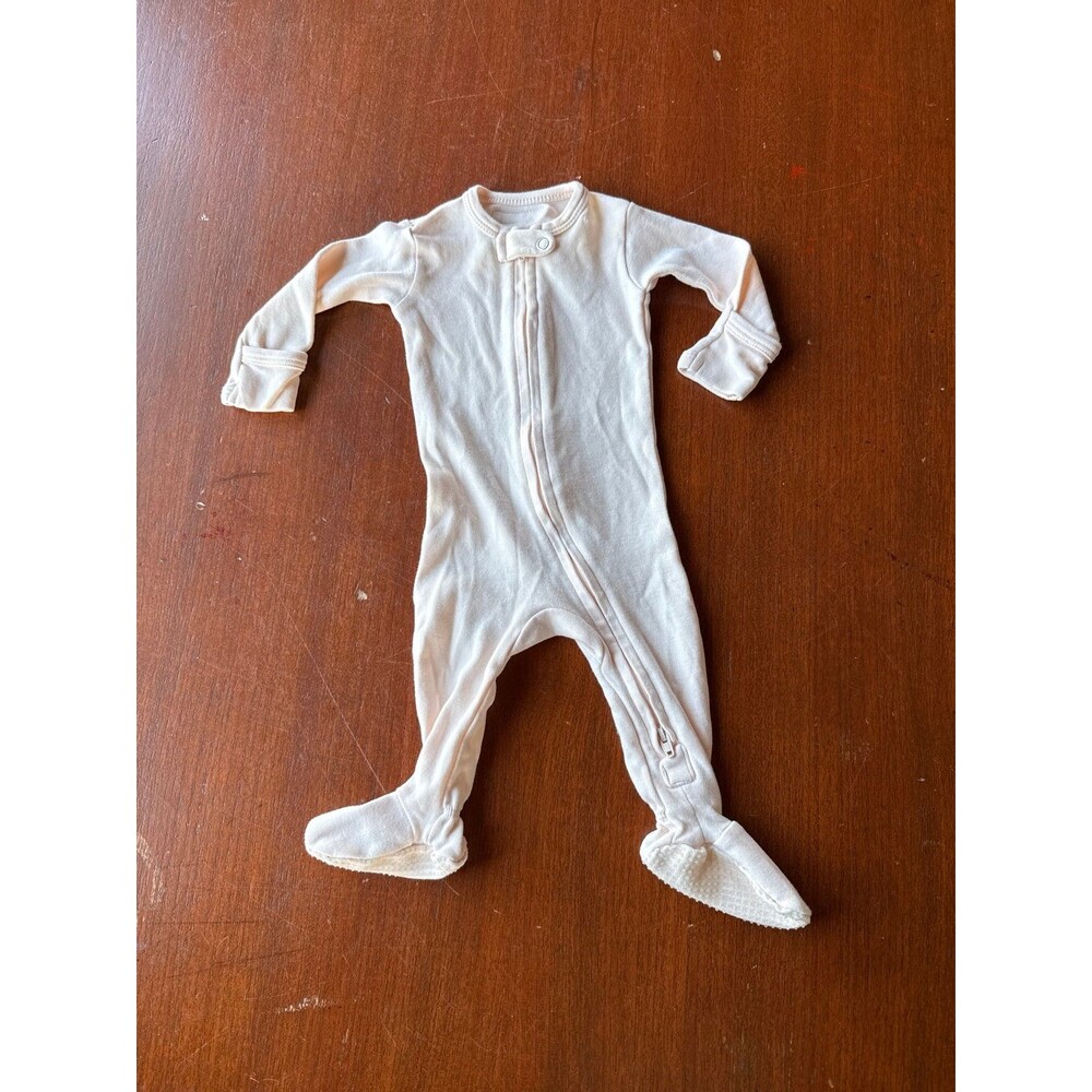L’OVEDBABY light pink organic footie sleeper